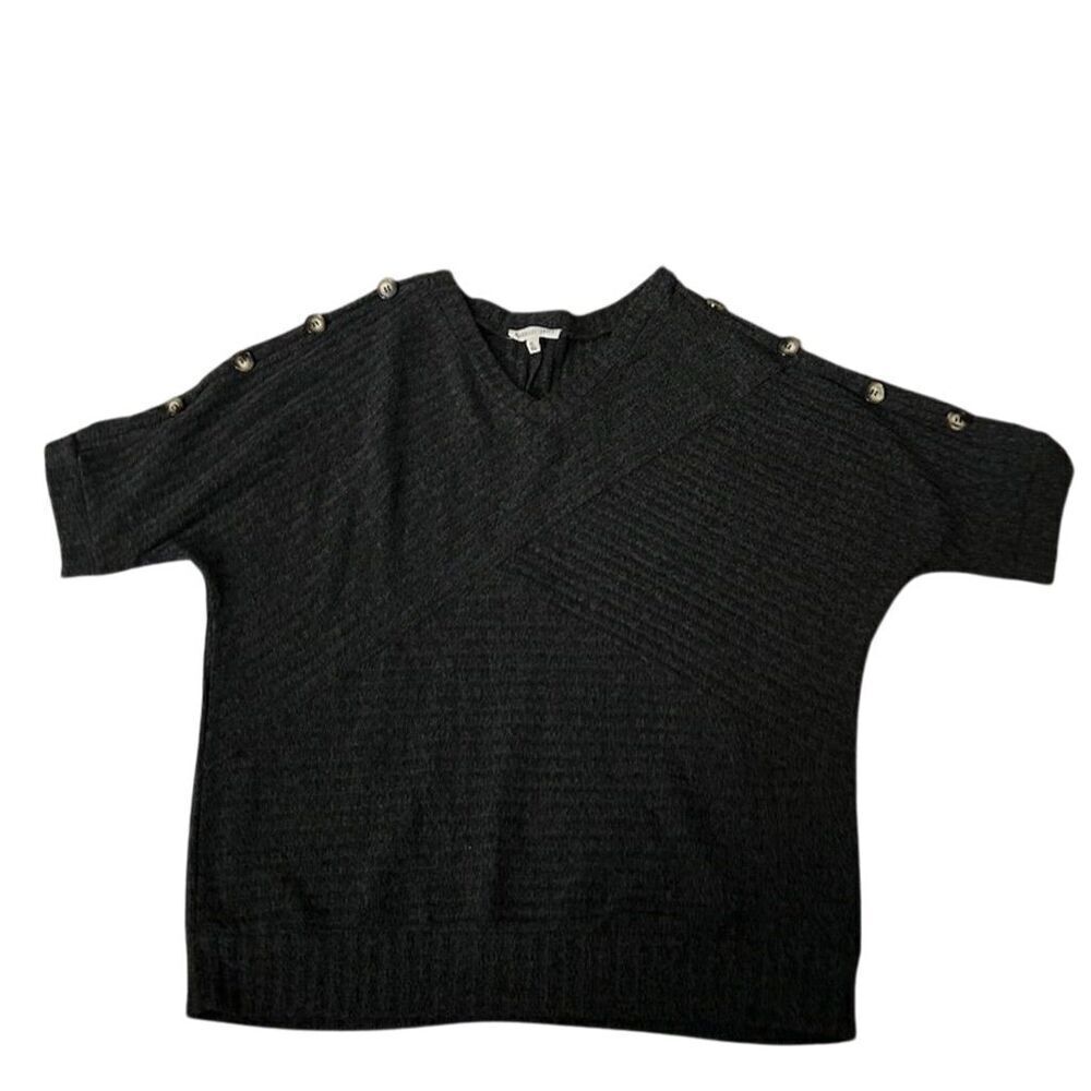 Parallel Skies Women's XL dark gray Short Sleeve Sweater Button Detail
172